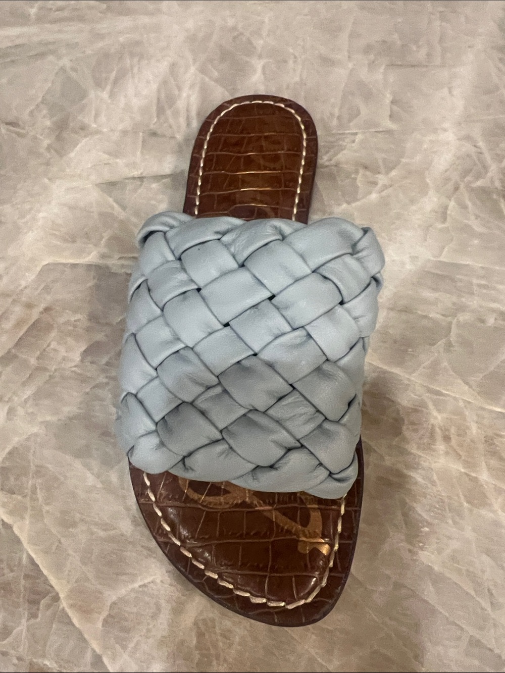 Sam Edelman Woven Slide Sandals in Light Blue - Women's Casual Comfort - Picture 3 of 6